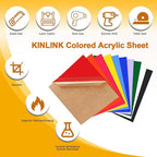 KINLINK 8x8 Plexiglass Sheets 1/8 inch Thick - 3mm Colored Cast Acrylic Sheet - Image 3