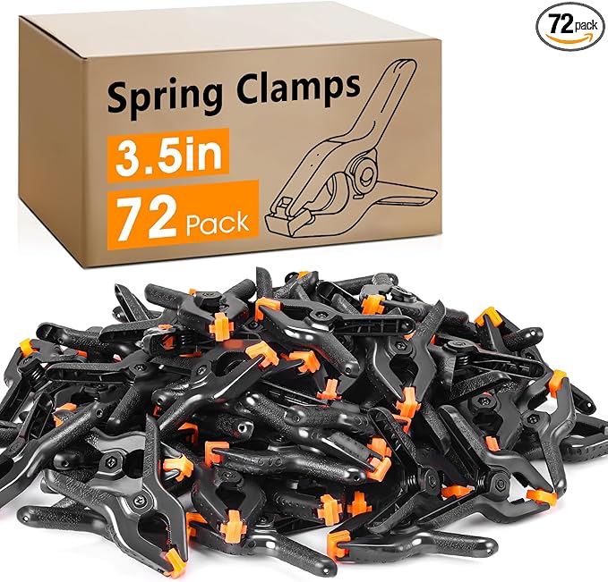 72 Pack 3.5 inch Plastic Spring Clamps, Backdrop Clips, Plastic Clamps by Unknown