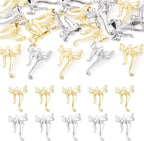 FASHEWELRY Alloy Bowknot Charms Links Golden Bow Tie Connector Charms Metal Bow - Image 7