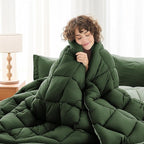 MUXHOMO 7 Pieces Oversized Queen Comforter Set, Reversible Bed in a Bag - Image 2