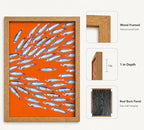Framed Sardine Canvas Wall Art, Sardines Beach Poster Print Artwork, - Image 4