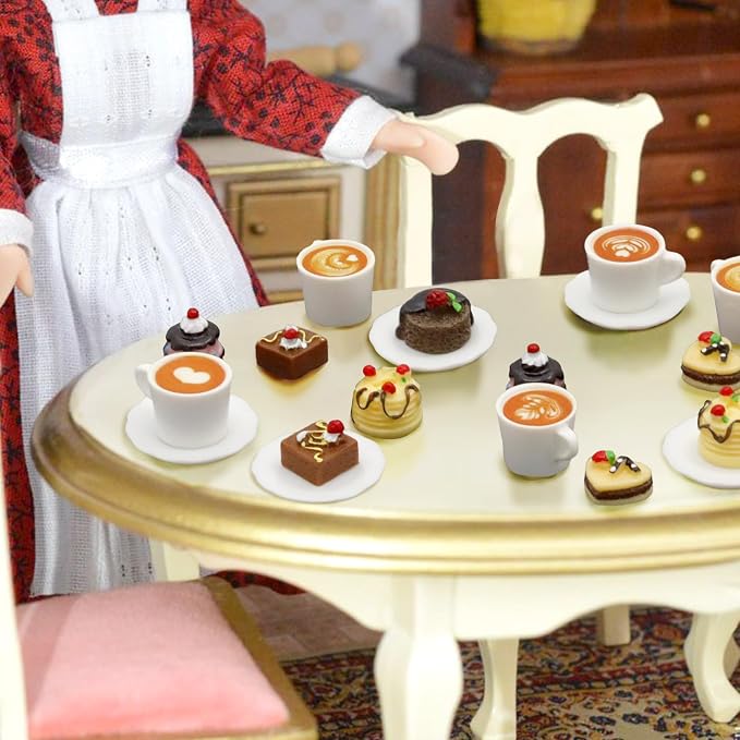 Hiawbon 24 Pcs Miniature Coffee Cup 1:12 Coffee Mugs Cakes Model | Miniatures - Image 4