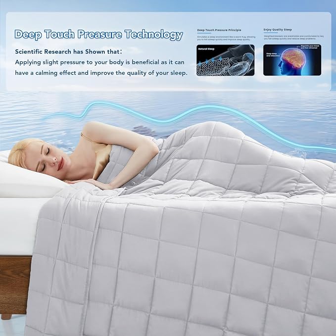 Topcee Weighted Blanket for Adults Queen Size Soft Cooling Heavy Blanket - Image 4