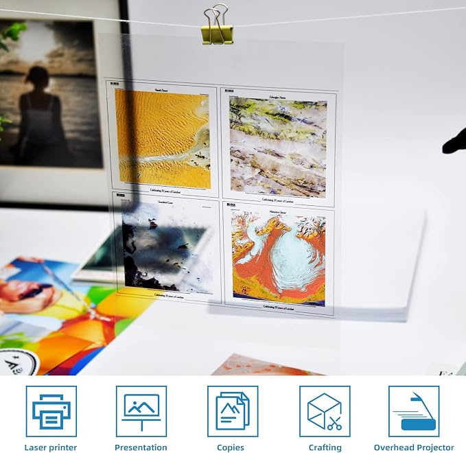 Uinkit Inkjet Transparency Film 8.5x11 200Sheets OHP Overhead Projector Film - Image 4