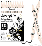 Thboxes 10 Pack Black & White Acrylic Paint Markers, Dual-Tip Acrylic Paint Pen by Thboxes