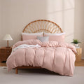 JSD Dusty Pink Duvet Cover Set Queen Size, 3 Piece Duvet Cover by JSD