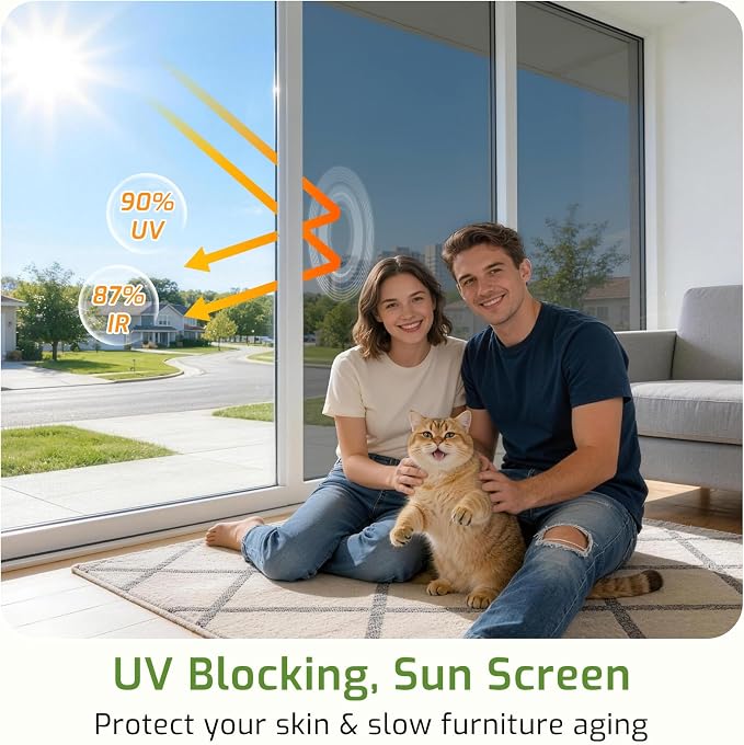 LUTE One Way Window Privacy Film, Window Tint, 35.4" x 78.7" | Sun Blocking UV - Image 2