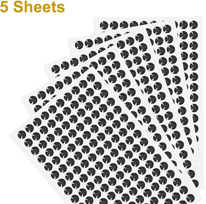 HARFINGTON 5 Sheet/800pcs Rhinestone Adhesive Stickers Self Adhesive Acrylic - Image 3