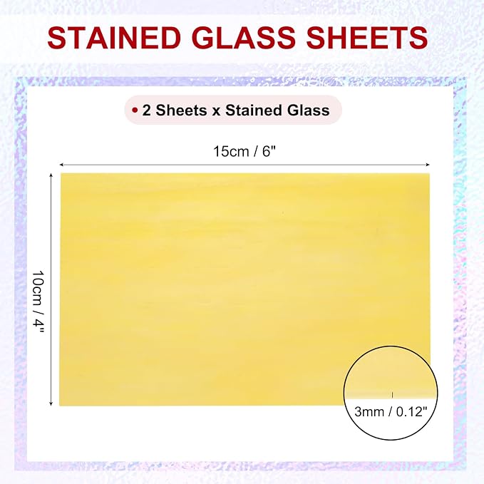 PATIKIL 4 x 6 Inch Transparent Stained Glass Sheets, 2 Sheets Mosaic Glass - Image 2