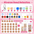 213 Pcs Silicone Beads for Keychain Making, 12mm Wood Letter Keychain 15mm - Image 2
