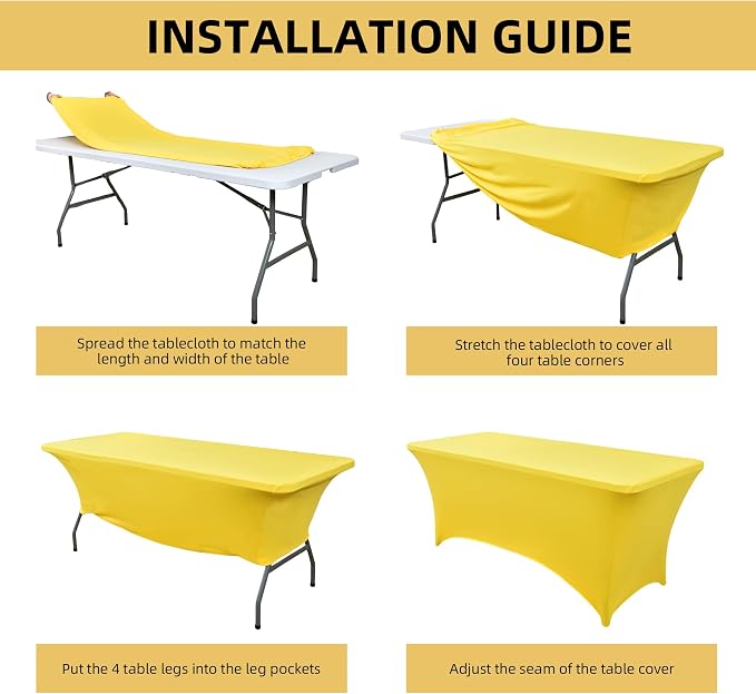 2-Pack 6ft Spandex Table Covers - Image 5