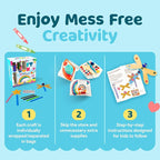 Mumaloo Arts and Crafts Kit for Kids – 10 Projects Ages 4–8 | No-mess craft box - Image 4