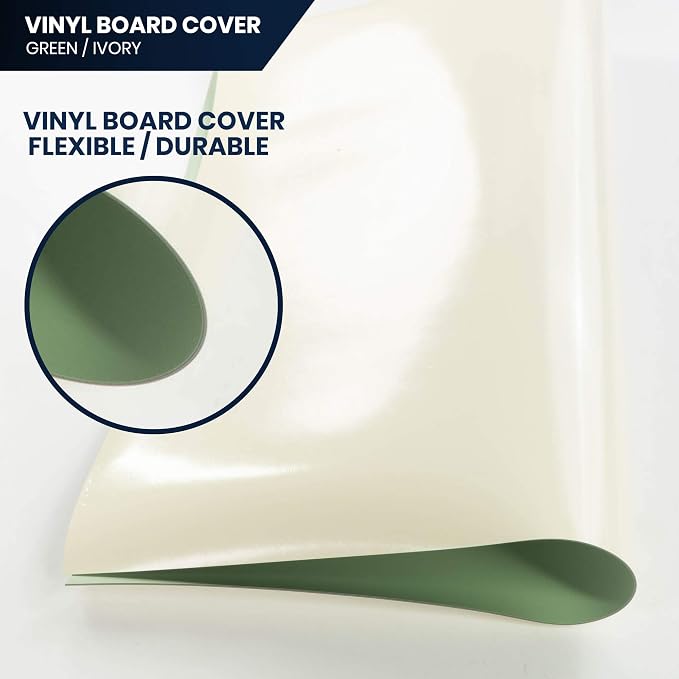 Pacific Arc Vinyl Board Cover. Self Healing and Stain Resistant Green/Ivory - Image 4