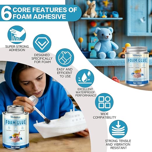 Foam Glue, Strong Adhesion, Quick-Drying, Transparent, Waterproof, Flexible | - Image 2
