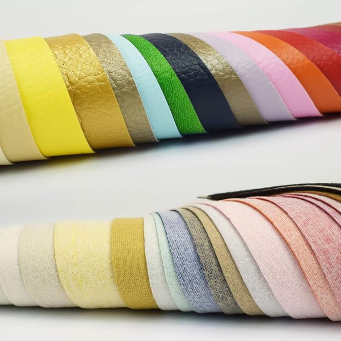 ZIIYAN 24 Pieces 8"x13.4" Colored Faux PU Leather Sheets Upholstery Crafts - Image 3