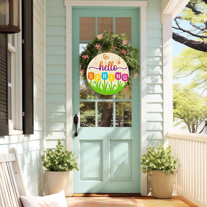 Large Size 12" Wooden Spring Ornaments to Paint, Flower Wooden DIY Blank - Image 2
