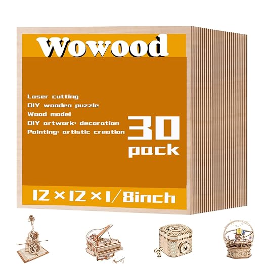 30 Pack Basswood Sheets, 3mm Plywood by Wowood