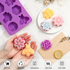 SJ Silicone Soap Molds 2 Packs, 3D Flower Silicone Molds - Image 5