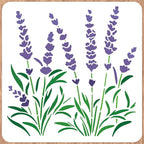 INFUNLY Lavender Wall Stencils for Painting 11.8x11.8 Tile Stencil Set Reusable by INFUNLY