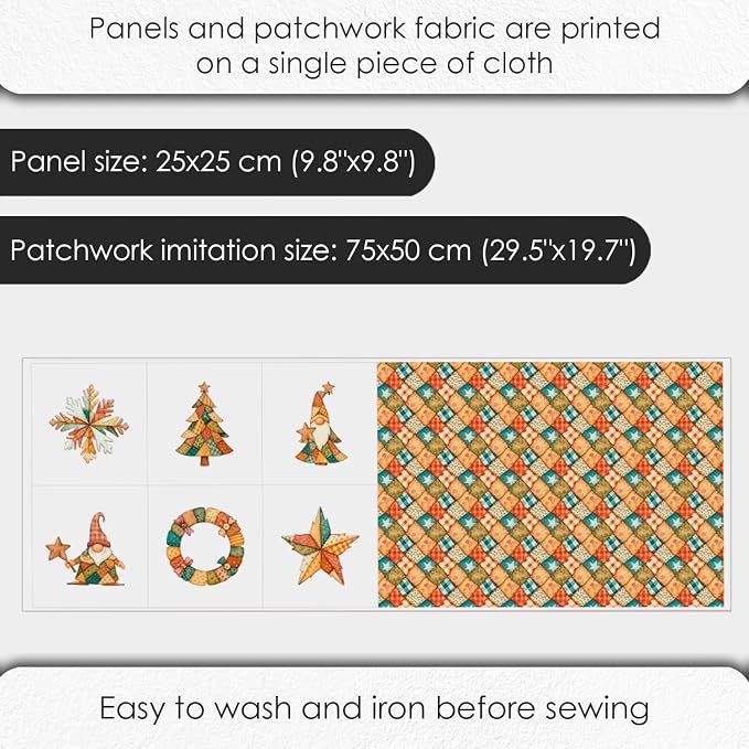 Patchwork Tree Cotton Fabric Panel – Six 10×10 inch Designs + Bonus 29.5×19.6 - Image 4