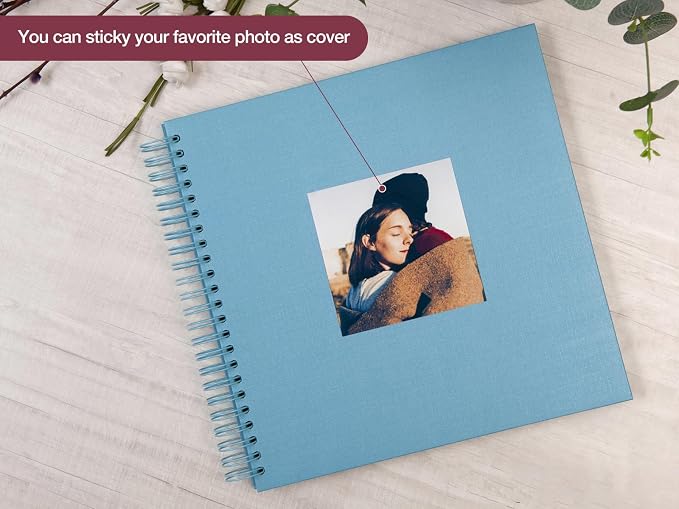 potricher 12 x 12 Inch Large DIY Scrapbook Photo Album 80 Pages Thick Kraft - Image 2