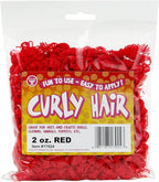 Hygloss 2 oz Curly Doll Hair for Crafts Red- Premium Synthetic Hair for Doll by HyglossProductsInc