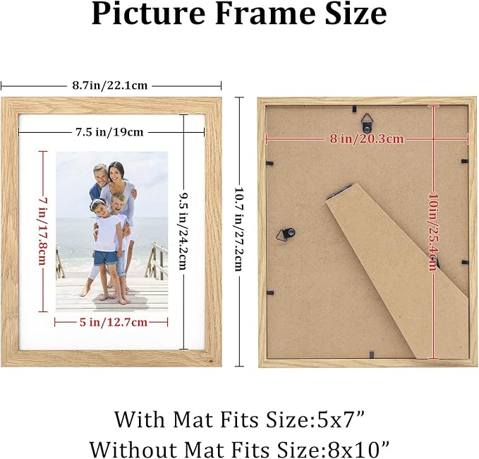 8x10 Picture Frame Set of 6, Made of Perspex Glass, Display Picture 5x7 - Image 2