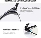 Blue Light Blocking Glasses Retro Semi Rimless UV400 Clear Lens Computer Eyewear - Image 5
