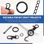 Glarks 125pcs Black Keychain Making Kit, Keychain Craft Supplies Including Key - Image 4