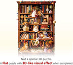 Animal Cozy Bookshelf Puzzles Adults Gifts Wooden 80 Pieces 8.5 * 5.3in - Image 9