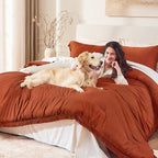 Andency Comforter Oversized King Terracotta 120x98, 3 Pieces Boho Winter - Image 3