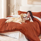 Andency California King Comforter Set Burnt Orange - Image 3