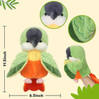 Easfan Green Parakeet Parrot Hand Plush Puppet Cute Bird Interactive - Image 2