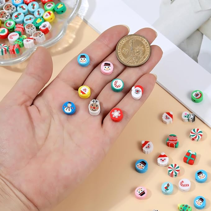 100 Pcs Polymer Clay Christmas Beads - Image 5