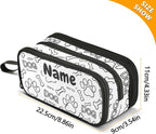 Custom Dog Paw Print Bones Pencil Case Box Boys Girls Personalized Name Large - Image 7