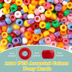 QPIXVB 1100PCS Pony Beads, Friendship Bracelet Beads Colored, Bead - Image 2