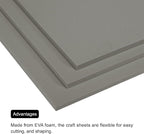 MECCANIXITY EVA Foam Sheets Light Grey 9.8 Inch x 9.8 Inch 7mm Thick Crafts - Image 4