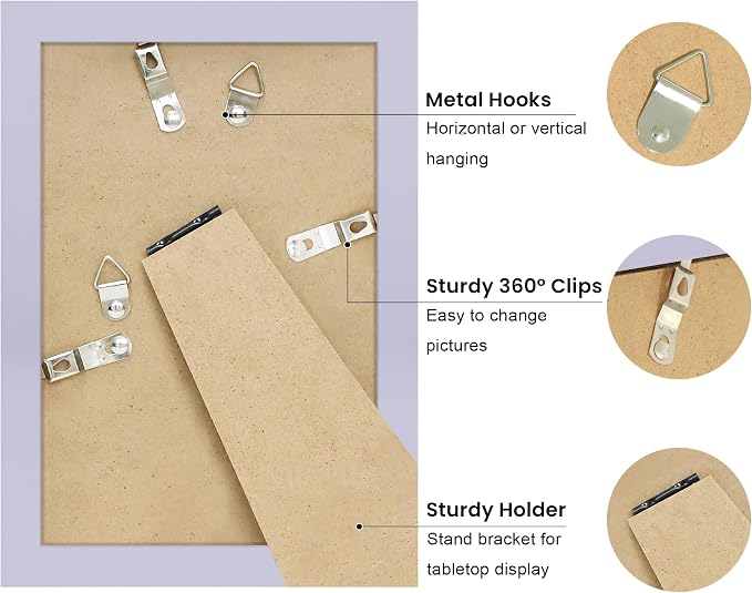 4x6 Picture Frame with Real Glass, Wooden cute 4 x 6 Photo Frame with Wavy Mat - Image 4