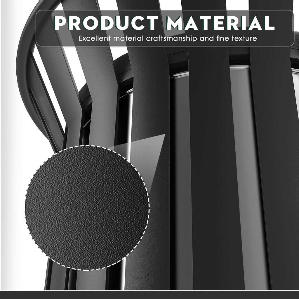 Round Heavy Duty Outdoor Trash Can, Large Metal Slatted Garbage Can for All Weather Resistant, Commercial Garbage Cans, Waste Receptacle in Park, Beach, Patio (Black, Large)