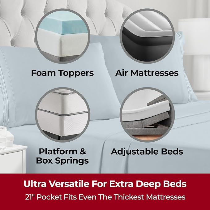 Mellanni Extra Deep Twin XL Sheets - Image 2