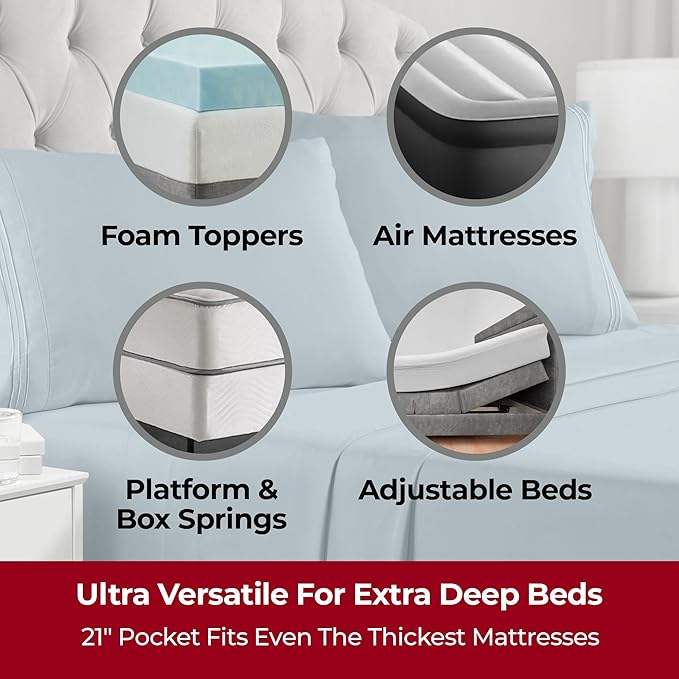 Mellanni Extra Deep King Sheets - Image 2