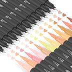 Skin Tone Markers, 12 Pack Dual Brush Pens - Image 4