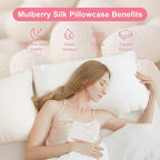 100% Silk Pillowcase 2 Pack for Hair and Skin, Both Sides 23 Momme Grade 6A+ - Image 3