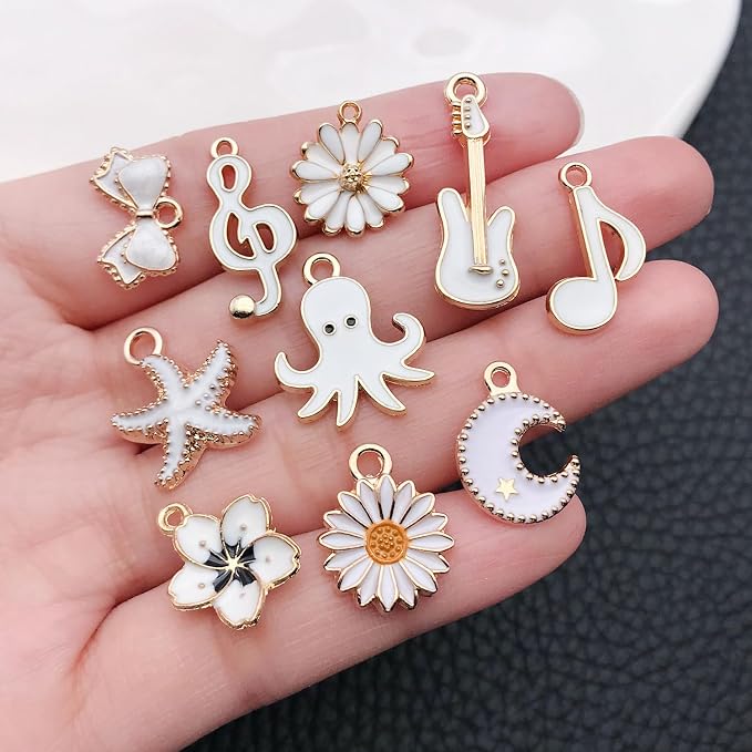 WOCRAFT 40pcs 20 pairs Assorted Enamel Bracelet Charms - Image 3
