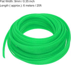 uxcell PET Expandable Sleeving 20ft 1/4" Green Cable Management Sleeve Cord - Image 3