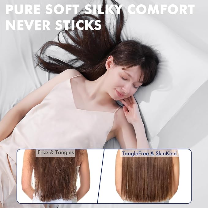 Elegear Cooling Pillow Cases for Hot Sleepers, Soft Silky Pillowcases for Hair - Image 7