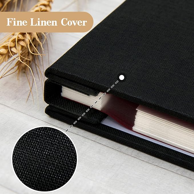 potricher Large Photo Album Self Adhesive 3x5 4x6 5x7 8x10 Pictures Linen Cover - Image 5