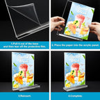 Acrylic Sign Holder 5 x 7, 10 Pack Clear Table Menu Vertical Display Stand - Image 5
