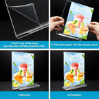 Acrylic Sign Holder 5 x 7, 16 Pack Clear Table Menu Vertical Display Stand - Image 6