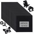 40 Pcs Stiff Felt Fabric Sheet for Crafts, 1mm Thick and 12”x12”Black Felt by Tiparts
